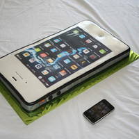 Iphone iphone grooms cake. I had the screen printed as an edible image to match his phone.