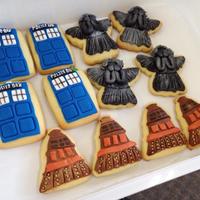 Doctor Who Cookies Doctor Who cookies. Christmas present for a friend. Fondant on sugar cookies.