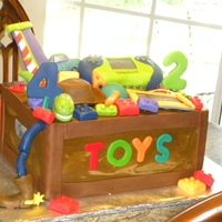 Toys Cake Two layer sheet cake topped with fondant toys