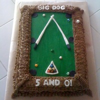 Birthday Pool Table coconut cake with buttercream frosting with fondant decorations
