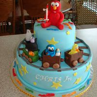 Elmo Train Cake 
