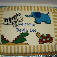 Jungle Theme Baby Shower Cake Baby shower cake to match "Zanzibar" nursery theme.