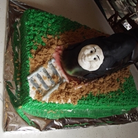 James Swirl cake, covered in fondant. It's suppose to be james, however he looks a bit black. THis is so because I had green on the brain...