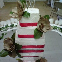 Magnolia Cake All Cake and buttercreme with silk magnolias