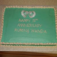 Teal Anniversary Anniversary cake for a friend.