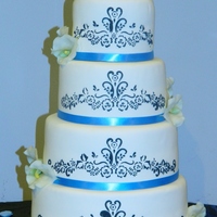 My Stepdaughters Wedding Cake Had A Little Problem With The Stencil But Other Than That Turned Out Perfect My Stepdaughters Wedding Cake Had a little problem with the stencil, but other than that, turned out perfect...