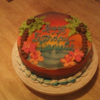 Hawaiian Birthday Airbrushed with BC decorations