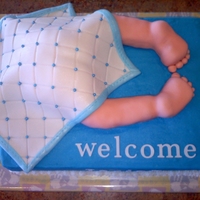 Baby Butt Chocolate/white marble cake, buttercream frosting, RKT baby, Fondant blanket
