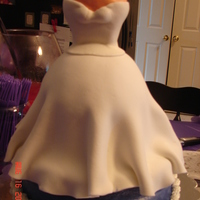 Wedding Cake Dress Cake I made for my daughter's bridal shower. It was a surprise and she was very pleased.