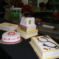 Graduation Cake I made this cake for a graduating nursing class . Chocolate and butter cake , bc icing and mmf accents. Had to deliver this cake off a...