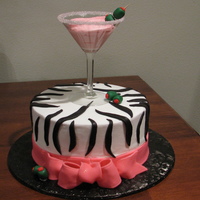 Nichole's 21St Strawberry cake, buttercream and fondant accents.
