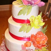 70Th Birthday Birthday cake for a classy Lady! who likes "Bling" lol, Triple chocolate cake /chocolate fill. BC with gum paste flower.