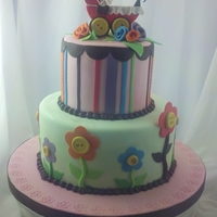 Pram Fondant covered cake with simple decorations