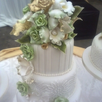 Orchids/roses Orchids/roses wedding cake, all flowers sugarpaste