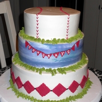 Baseball Grad For a young man's high school....He's a die hard baseball fan.Whipped frosting.