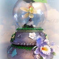Orchid Snowglobe Cake Gumpaste Orchids and Flowers Snowglobe cake,