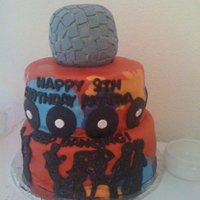 Disco Cake! This was for someone in my Mother's Club. Sadly I overfilled it with icing and on the trip to her house it started to crack :( A...