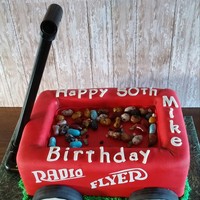 Little Red Wagon This cake was for a friend that loved his wagon as a child, would pull it around the neighborhood and collect rocks. So for his 50th...