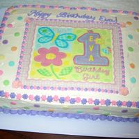 My Daughter's 1St Birthday Cake This is made with an edible image.