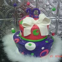 Topsy Turvy - 10Th B-Day This was for a young girl's 10th birthday party. Her mom ordered a double sheet cake, but I asked her if she would mind me trying a...