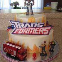 Transformers/fire Truck I made this for my son's 5th birthday. He is REALLY into Transformers AND fire trucks so I did a combination for his b-day. And my...