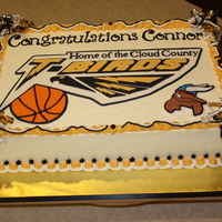 Connor's Signing Cake Not really grad cake, made for son's signing to play basketball in college!