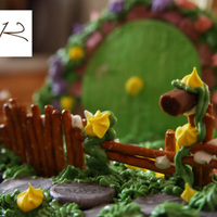 Hobbit Birthday Cake - The Shire Gate to the hobbit hole