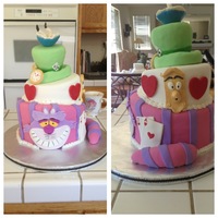 Alice In Wonderland Made for a family friend. Inspired by the awesome cakes of others.