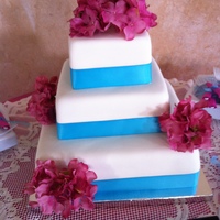 Square Fondant Wedding Cake 