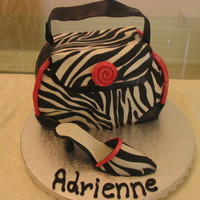 Purse Cake With Matching Shoe A birthday cake for my hair stylist, who loves purses and shoes.Devil's Food cake with chocolate buttercream frosting. Then covered...