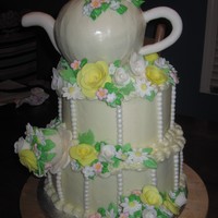 Tea Party Shower Cake A learning experience on all fronts. It was a labour of love and I got to try some new techniques and learned a whole lot. I just love the...