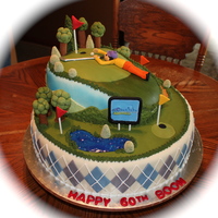 For Boon Golf themed cake w/ gumpaste figure,trees,shrubs,