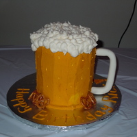 Beer Mug Ber mug, made with buttercream, handle is made on fondant. Thank you for all the ideas from eeryone on cake central