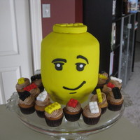 First Attempt At Lego Head Cake My Son Whos 23 Is A Legomaniac And This Was A Fitting Cake For Him Mini Cupcakes With Blocks As Topp First attempt at Lego Head cake -- my son (who's 23) is a legomaniac and this was a fitting cake for him. Mini cupcakes with blocks as...
