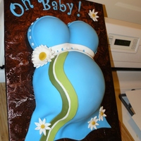 Turquoise Baby Belly Cake 