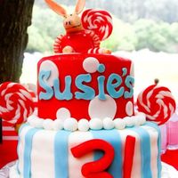 Olivia Cake The client saw a similar cake online. I changed it up a bit to personalize it! She loved it!