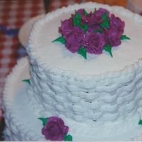 Mom's 78Th Birthday For Her Party At The Lake House Buttercream icing with fushia buttercream roses... Her favorite color. The last cake I was honored to make for her...she passed away two...