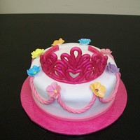 Princess Cake The bride ordered a small pink princess theme cake for her flower girl as it was her birthday. This is what I came up with. Hope she liked...