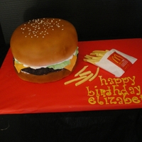 Hamburger And Frys I did this cake for Icing Smiles. I can't wait to do one again.