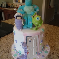 Monsters Inc. Cake Monsters Inc. - all figures are RKT covered in modeling chocolate. WASC cake with oreo filling