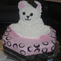 Baby Shower Cake The client requested Teddy Bear with Pink & Brown bottom tier. So I decided to do a 3D teddy bear. The Bear was white cake with cream...