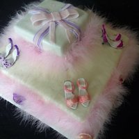 Two Tier Cake Made For My Friend Who Wanted Feathers Fluffy And Pink The Shoes Are Sugar The Cake Is Filled Sponge Fondant Covered Two tier cake made for my friend who wanted Feathers! Fluffy and Pink!! The shoes are sugar, the cake is filled sponge, fondant covered.