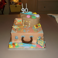 Birthday For An Artist Both cakes are iced in buttercream. All decorations are sugar sheet (for corners of case) fondant, rice crispy treats or buttercream. The...