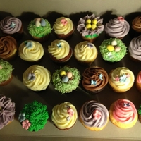 Easter Cupcakes carrot,chocolateand vanilla cake with cream cheese buttercream