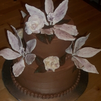 Chocolate With Gumpaste Flowers This is chocolate with gumpaste flowers.