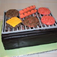 Grill This cake was done in celebration of a Navy family returning to town. They were lured to a cook-out which was really a surprise homecoming...