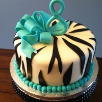 Zebra Print Birthday Cake 
