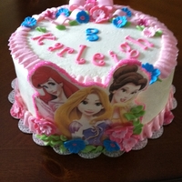 3 Princesses buttercream, fondant plaque and decorations