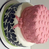 Damask & Polka Dots Made to match the nursery bedding. Print was hand painted freehand. I love how it turned out.