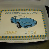 Firebird Graduation Cake This was one of two graduation cakes that I made for a young male. It was a 12x18" vanilla cake. The car was made from a frozen...